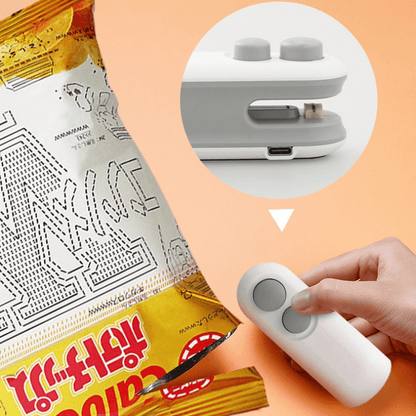 USB Rechargeable Mini Bag Sealer – 2-in-1 Heat Sealer & Cutter for Food Storage